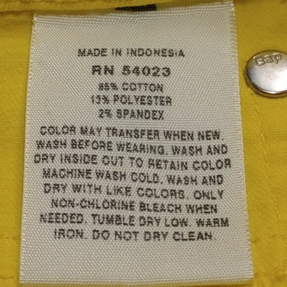 Gap 1969 Legging Jean Cropped Leggin Lemon Drop Size 0 - Picture 7 of 7